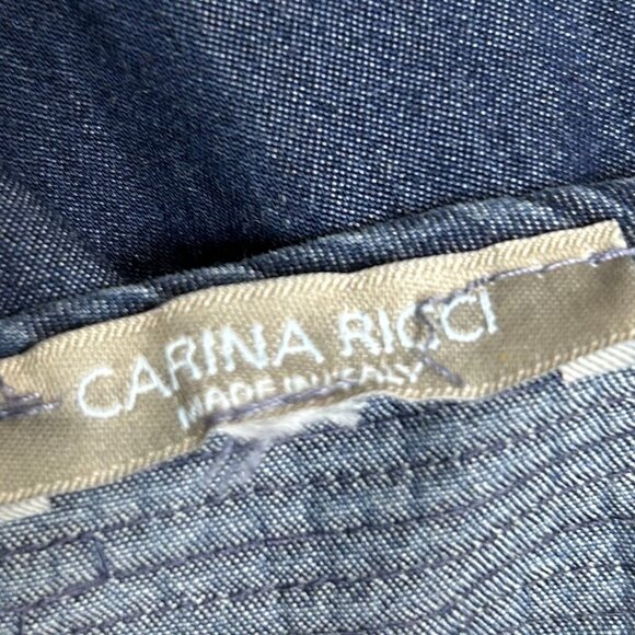 Carina Ricci Italy Womens Dress Size S Lightweight Denim Cotton Sequin Shopping - Picture 6 of 11